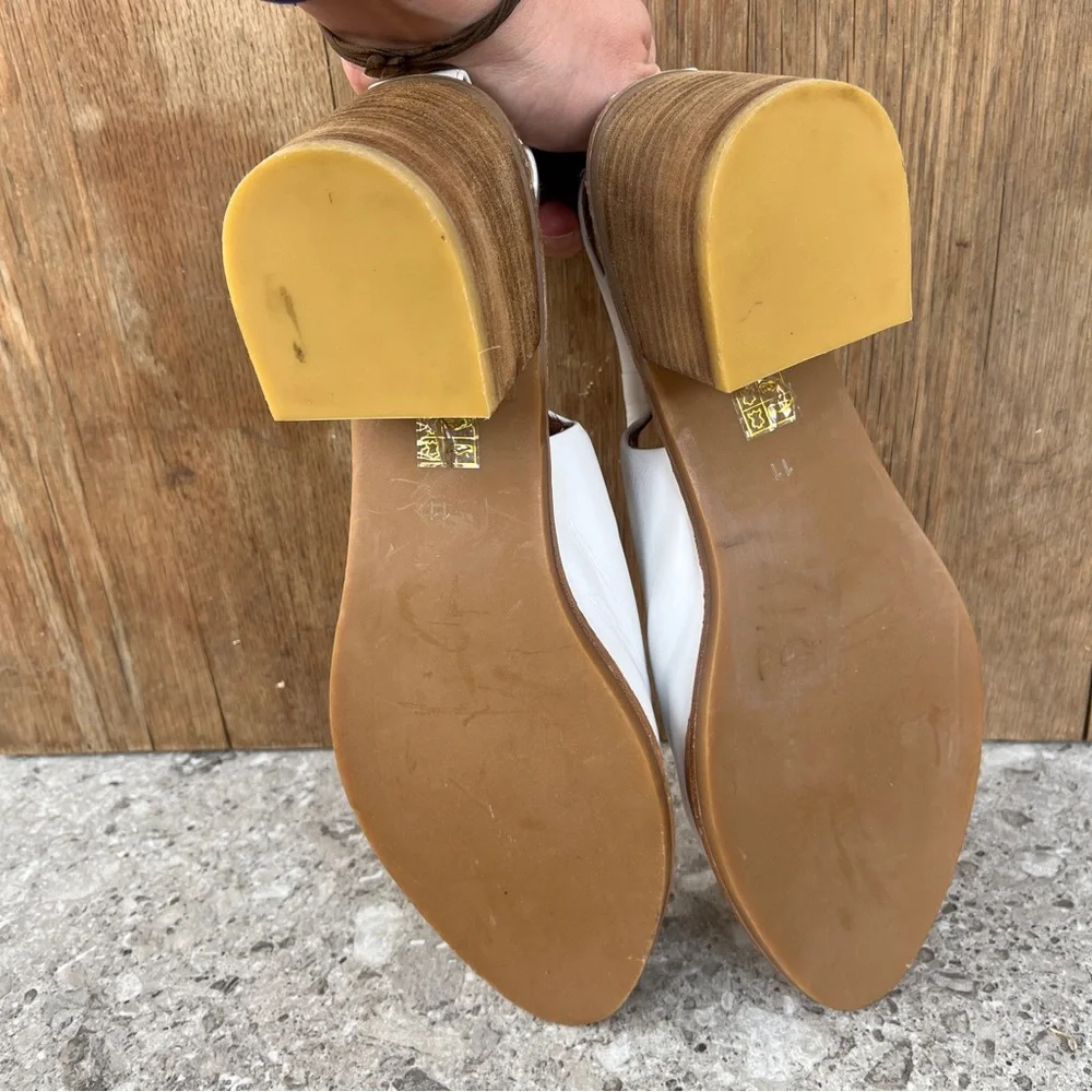 RARE Jeffrey Campbell Ibiza
Hildalgo White Leather Slingback Heels Mules Size 11 - Picture 11 of 14